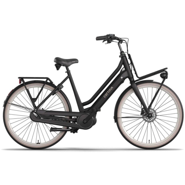 Cortina E-U4 NEXT (50Nm)(500Wh)(2Ah lader) Jett Black Matt Dames 2025-57 cm